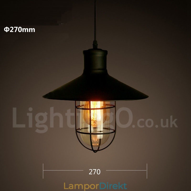 Retro Vintage Metall 1 Ljus Taklampa