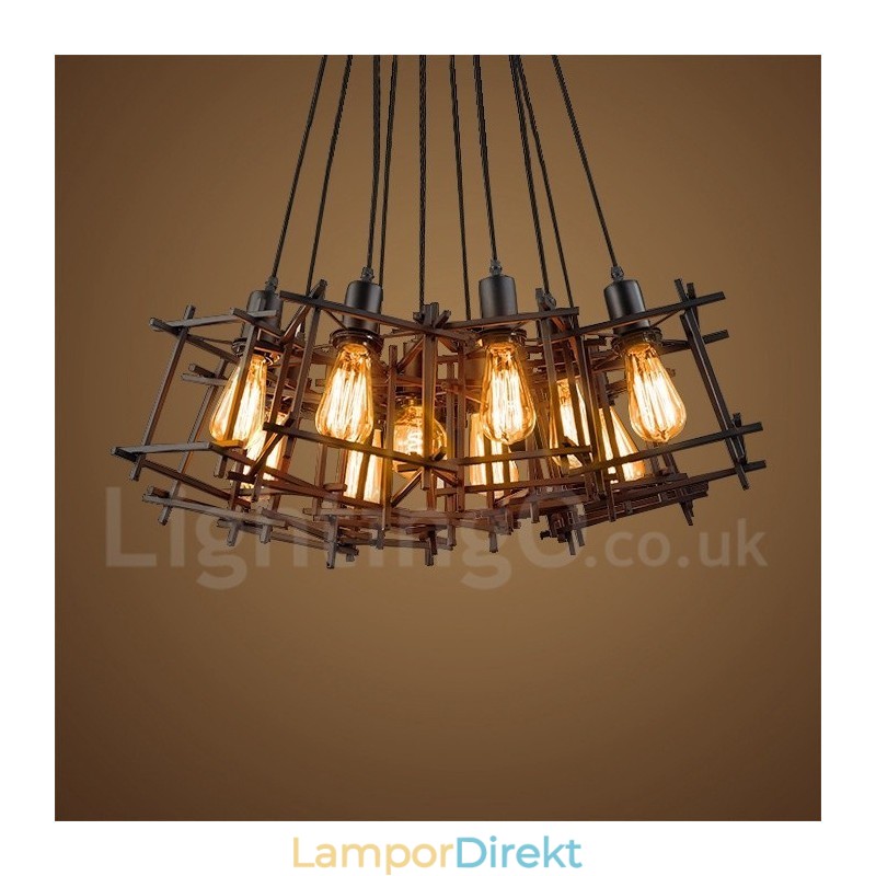 Retro Vintage Metal Pendel Light (Flera Nyanser Med En Fast Pendel) (Välj Mängden Av Skuggan Nedan)