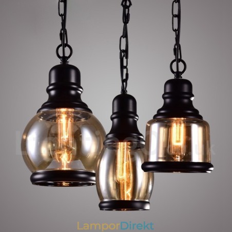 Retro Vintage Taklampa Med Glasskärmslampa Retro Vintage Taklampa Med Glasskärmslampa