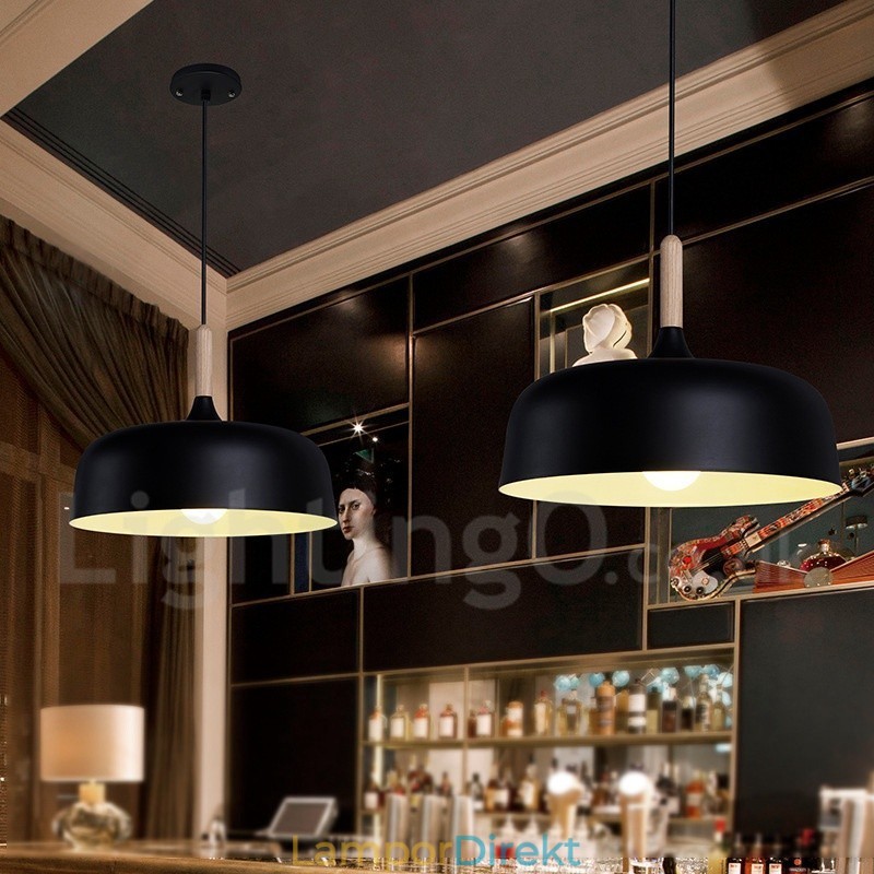 Modern Och Modern Trä Metall Taklampa