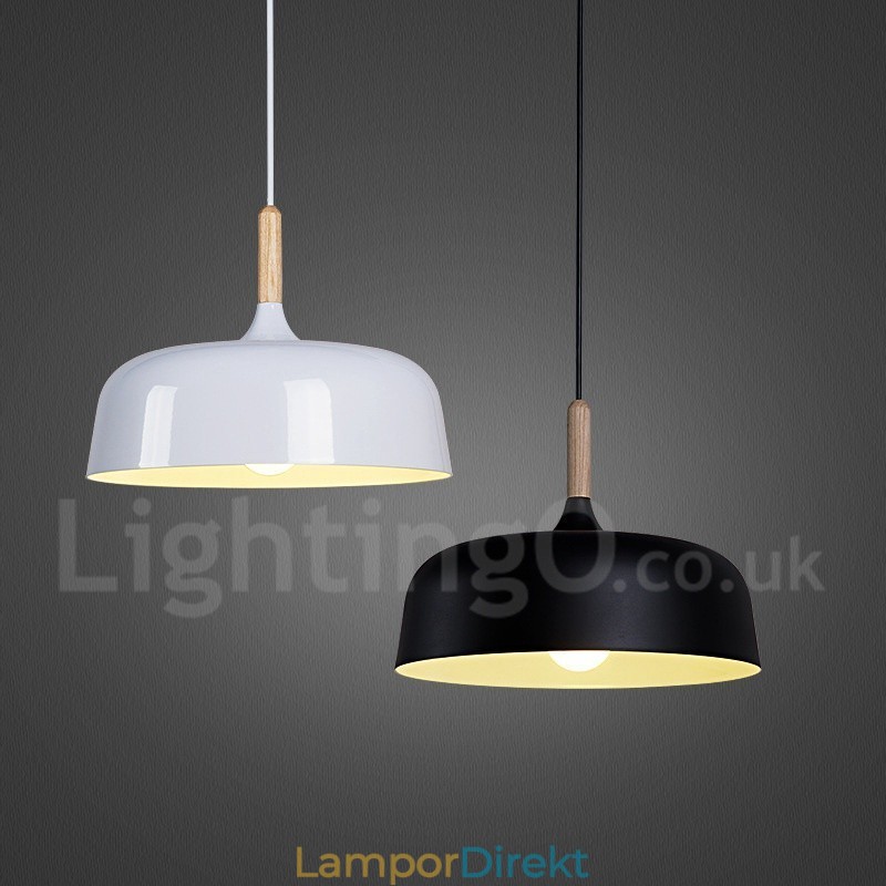 Modern Och Modern Trä Metall Taklampa