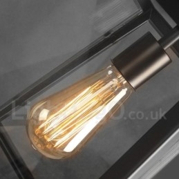 Vintage Metall Taklampa Med Glasskärm