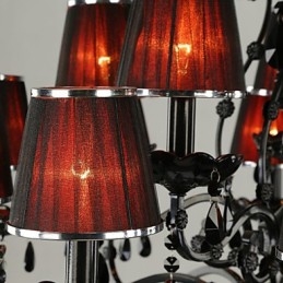 Ljuskrona Kristall Modern Contemporary Crystal 15 Ljusröd