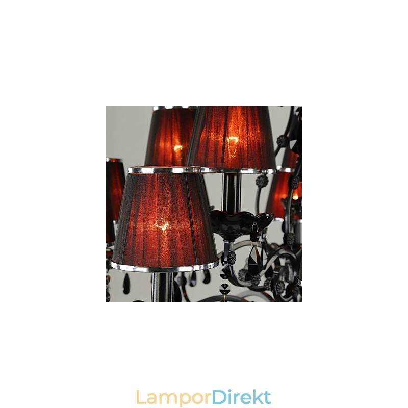 Ljuskrona Kristall Modern Contemporary Crystal 15 Ljusröd