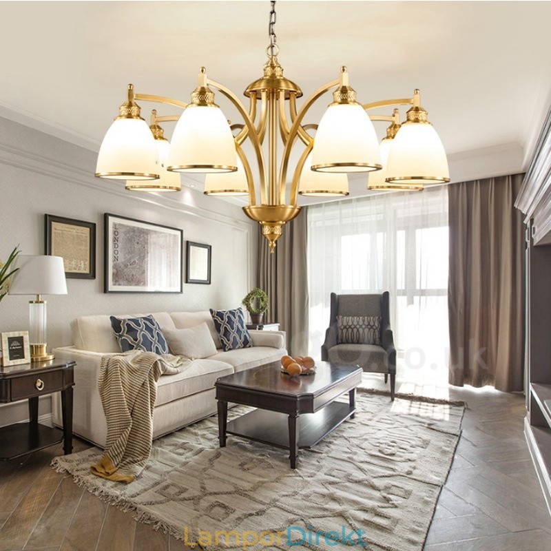 8 Light Rustic Lodge Integrerad Metallkopparljuskrona