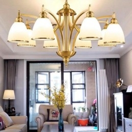 8 Light Rustic Lodge Integrerad Metallkopparljuskrona