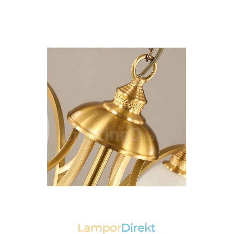 8 Light Rustic Lodge Integrerad Metallkopparljuskrona