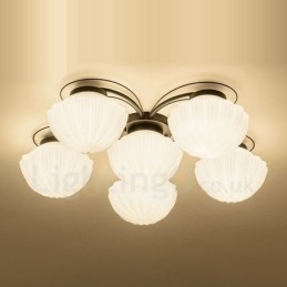 6 Light Rustic Lodge Integrerad Ljuskrona