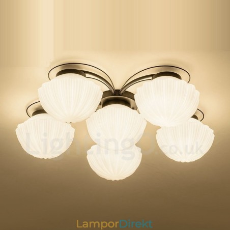 6 Light Rustic Lodge Integrerad Ljuskrona