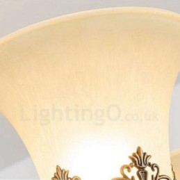 6 Light Rustic Lodge Integrerad Metallkrona