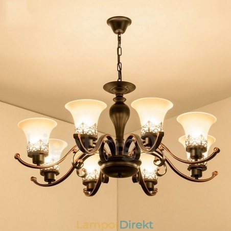 8 Light Rustic Lodge Integrerad Metallkrona 8 Light Rustic Lodge Integrerad Metallkrona