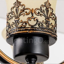 12 Light Rustic Lodge Integrerad Metallkrona