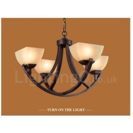 Light Rustic Lodge Integrerad Metallkrona