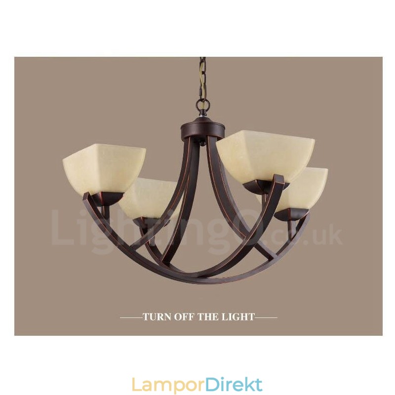 Light Rustic Lodge Integrerad Metallkrona