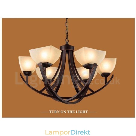 6 Light Rustic Lodge Integrerad Metallkrona 6 Light Rustic Lodge Integrerad Metallkrona
