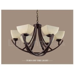 6 Light Rustic Lodge Integrerad Metallkrona
