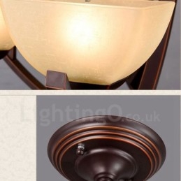 6 Light Rustic Lodge Integrerad Metallkrona