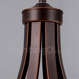 6 Light Rustic Lodge Integrerad Metallkrona