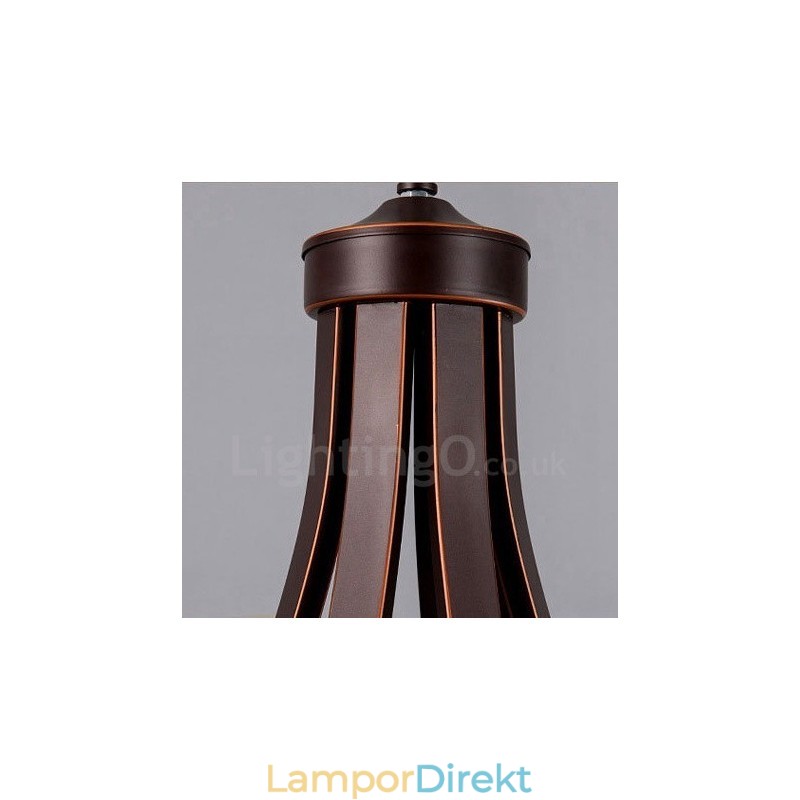 6 Light Rustic Lodge Integrerad Metallkrona