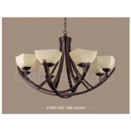 8 Light Rustic Lodge Integrerad Metallkrona