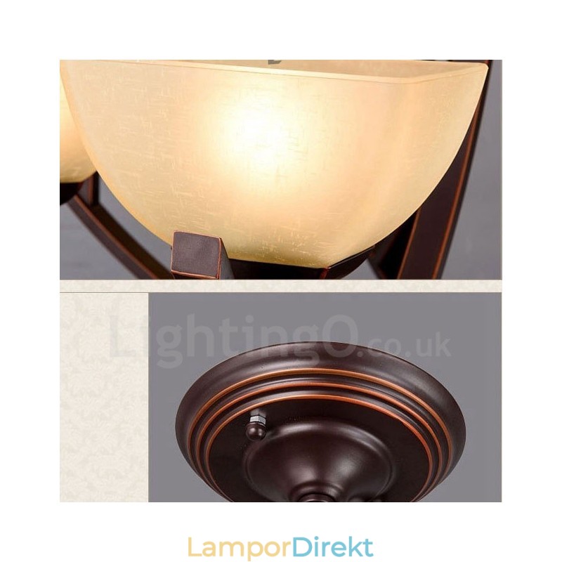 8 Light Rustic Lodge Integrerad Metallkrona