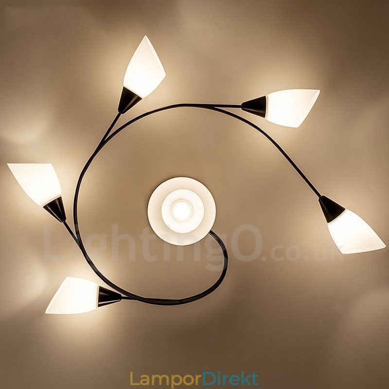 6 Light Rustic Lodge Integrerad Ljuskrona Med Glasskärm