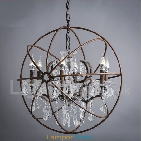 Diameter 60Cm 80Cm Vintage Kristallmålning Metall Ljuskrona Rostig Färg Pendelljus Diameter 60Cm 80Cm Vintage Kristallmålning Metall Ljuskrona Rostig Färg Pendelljus