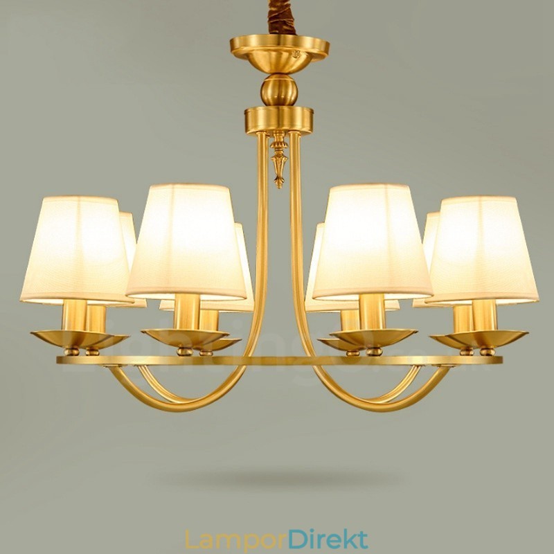 Mässing 8 Ljus Rustik Lodge Integrerad Metall Koppar Ljuskrona