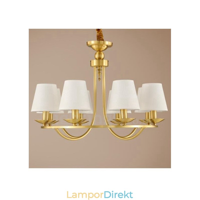 Mässing 8 Ljus Rustik Lodge Integrerad Metall Koppar Ljuskrona