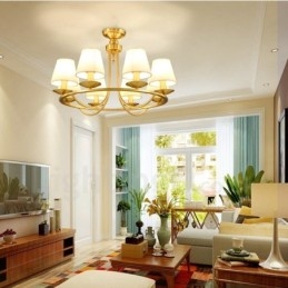 Mässing 8 Ljus Rustik Lodge Integrerad Metall Koppar Ljuskrona