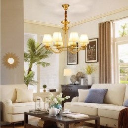 Mässing 8 Ljus Rustik Lodge Integrerad Metall Koppar Ljuskrona