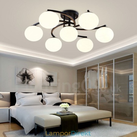 7 Light Rustic Lodge Integrerad Ljuskrona Med Glasskärm 7 Light Rustic Lodge Integrerad Ljuskrona Med Glasskärm