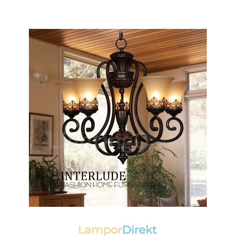 Light Rustic Lodge Integrerad Metallkrona