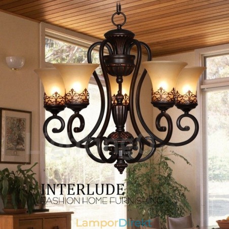 Light Rustic Lodge Integrerad Metallkrona Light Rustic Lodge Integrerad Metallkrona