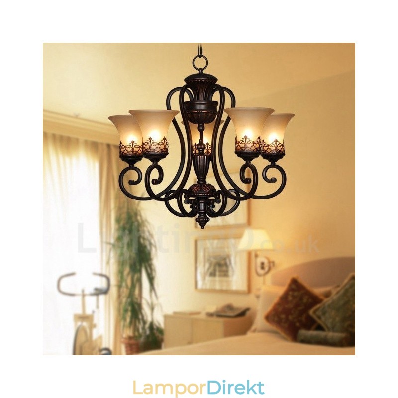 Light Rustic Lodge Integrerad Metallkrona