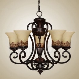 Light Rustic Lodge Integrerad Metallkrona