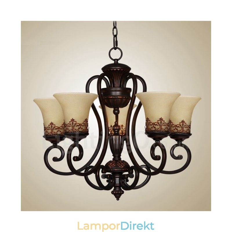 Light Rustic Lodge Integrerad Metallkrona