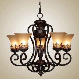 Light Rustic Lodge Integrerad Metallkrona
