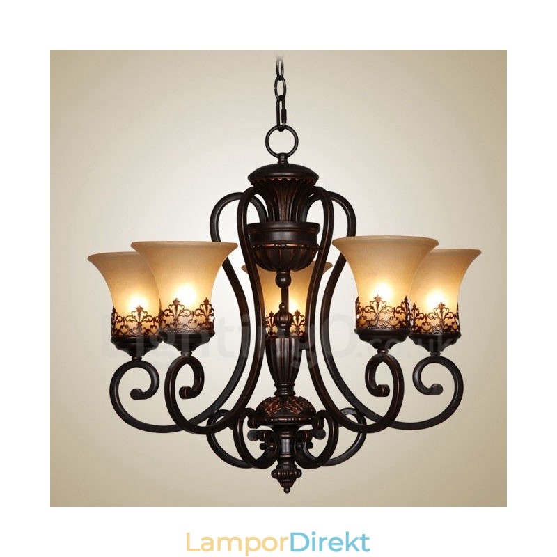 Light Rustic Lodge Integrerad Metallkrona