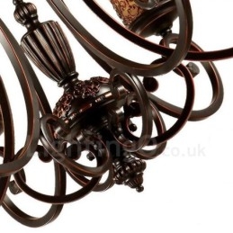 6 Light Rustic Lodge Integrerad Metallkrona