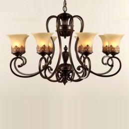 8 Light Rustic Lodge Integrerad Metallkrona