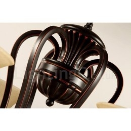 8 Light Rustic Lodge Integrerad Metallkrona