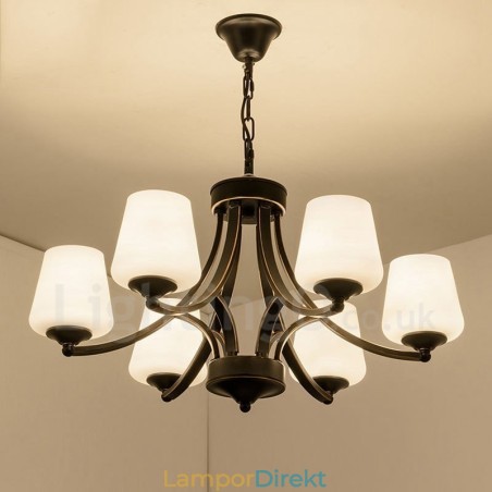 6 Light Rustic Lodge Integrerad Metallkrona 6 Light Rustic Lodge Integrerad Metallkrona