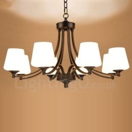 8 Light Rustic Lodge Integrerad Metallkrona