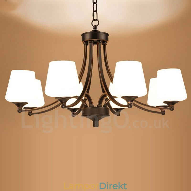 8 Light Rustic Lodge Integrerad Metallkrona