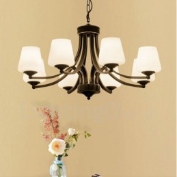8 Light Rustic Lodge Integrerad Metallkrona