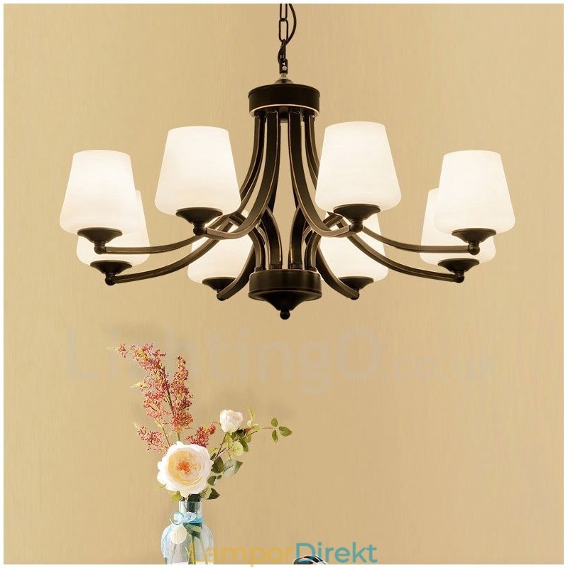 8 Light Rustic Lodge Integrerad Metallkrona