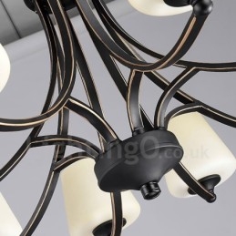 8 Light Rustic Lodge Integrerad Metallkrona