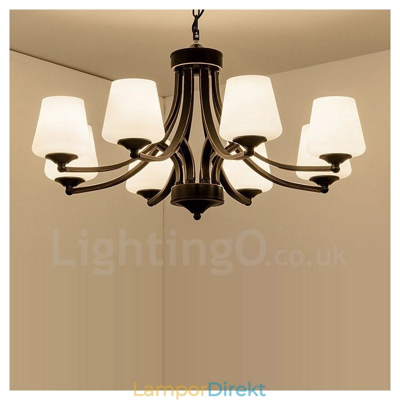 8 Light Rustic Lodge Integrerad Metallkrona