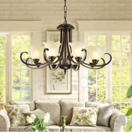 8 Light Rustic Lodge Integrerad Metallkrona